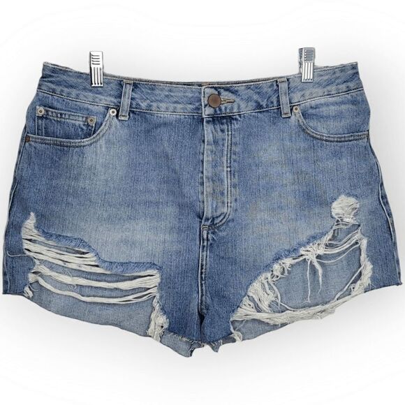 ASOS Distressed Jean Shorts size 12 - Picture 1 of 6